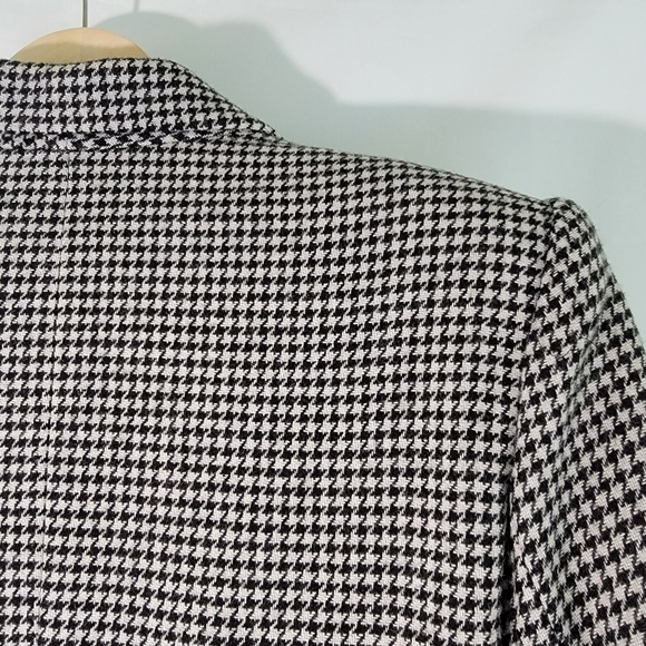 NWT SASSON Paris NY Houndstooth Wool Blend Cropped Jacket Sz 14/15 One Button - Picture 7 of 11